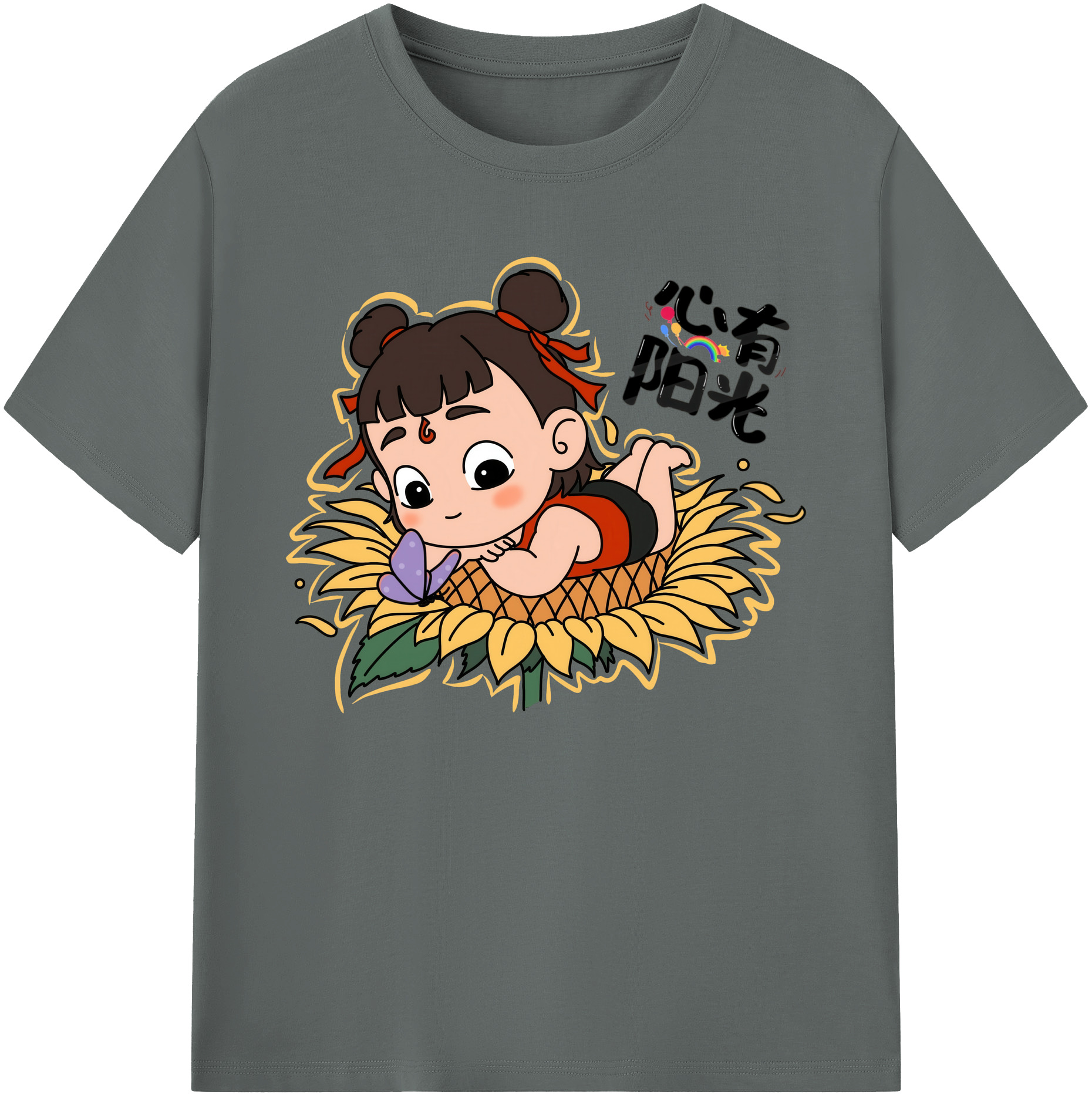 （画像用） Ne Zha 2 ナタ 魔童の大暴れ 綿100％ メンズ半袖Tシャツ｜肌触りやわらか＆通気性